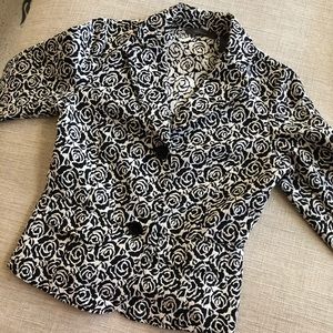 Vintage Liz Claiborne Blazer - Floral Rose Pattern Design size 4